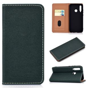 For Huawei Honor 10i Solid Color Frosted Magnetic Horizontal Flip Leather Case with Card Slots & Holder(Green)