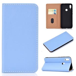 For Huawei P Smart Z Solid Color Frosted Magnetic Horizontal Flip Leather Case with Card Slots & Holder(Blue)