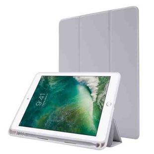 Skin Feel Pen Holder Tri-fold Tablet Leather Case For iPad Air 2 / Air / 9.7 2018 / 9.7 2017(Grey)