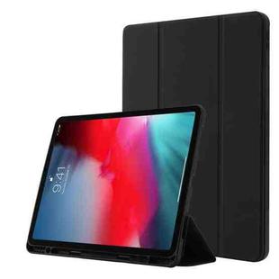 Skin Feel Pen Holder Tri-fold Tablet Leather Case For iPad Pro 11 2022 / 2021 / 2020 / 2018(Black)