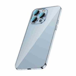 For iPhone 14 Pro Glass Lens Protection PC Electroplating Phone Case(Sierra Blue)