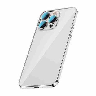 For iPhone 14 Pro Glass Lens Protection PC Electroplating Phone Case(Silver)