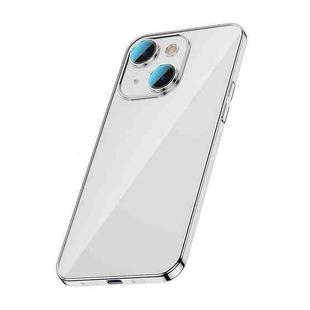 For iPhone 13 Glass Lens Protection PC Electroplating Phone Case(Silver)