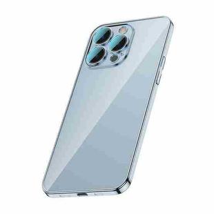 For iPhone 13 Pro Max Glass Lens Protection PC Electroplating Phone Case(Sierra Blue)