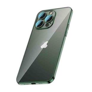 For iPhone 12 Pro Glass Lens Protection PC Electroplating Phone Case(Dark Green)