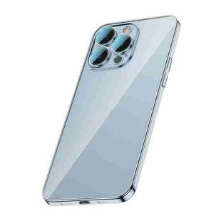 For iPhone 12 Pro Max Glass Lens Protection PC Electroplating Phone Case(Sierra Blue)