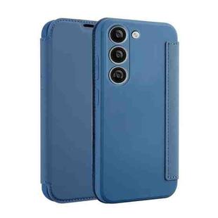 For Samsung Galaxy S23+ 5G Imitate Liquid Skin Feel Leather Phone Case with Card Slots(Blue)