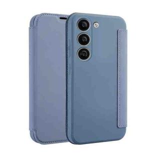 For Samsung Galaxy S23+ 5G Imitate Liquid Skin Feel Leather Phone Case with Card Slots(Lavender Grey)