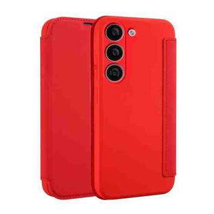 For Samsung Galaxy S23+ 5G Imitate Liquid Skin Feel Leather Phone Case with Card Slots(Red)