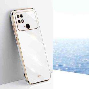 For Xiaomi Poco C40 XINLI Straight Edge 6D Electroplate TPU Phone Case(White)