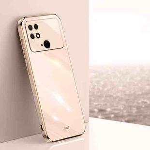 For Xiaomi Poco C40 XINLI Straight Edge 6D Electroplate TPU Phone Case(Pink)