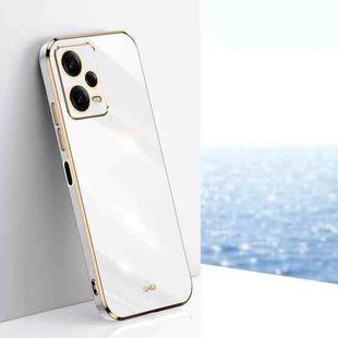 For Xiaomi Redmi Note 12 Pro 5G China XINLI Straight Edge 6D Electroplate TPU Phone Case(White)