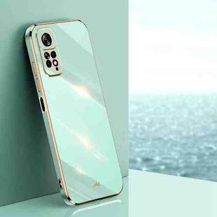 For Xiaomi Redmi Note 11 4G Foreign XINLI Straight Edge 6D Electroplate TPU Phone Case(Mint Green)