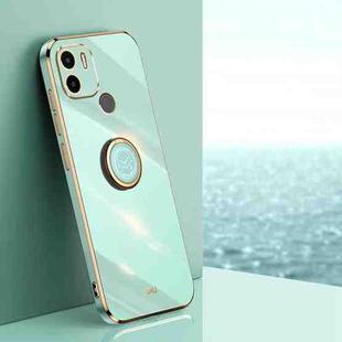 For Xiaomi Redmi A1+ XINLI Straight Edge 6D Electroplate TPU Phone Case with Ring Holder(Mint Green)