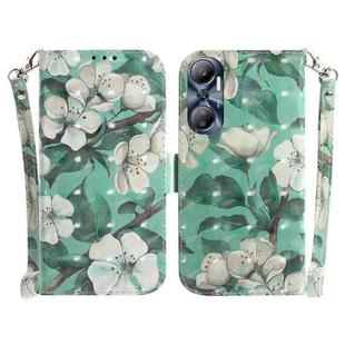 For Infinix Hot 20 3D Colored Horizontal Flip Leather Phone Case(Watercolor Flower)