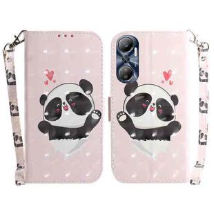 For Infinix Hot 20 3D Colored Horizontal Flip Leather Phone Case(Heart Panda)