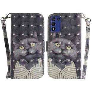 For Realme Q3S / Q3T / 9 SE / 9 5G Speed 3D Colored Horizontal Flip Leather Phone Case(Hug Cat)