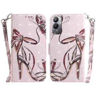 For Tecno Pova 4 3D Colored Horizontal Flip Leather Phone Case(Butterfly High-heeled)