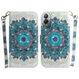 For Tecno Pova 4 3D Colored Horizontal Flip Leather Phone Case(Peacock Wreath)