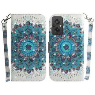 For Xiaomi Redmi 11 Prime 4G 3D Colored Horizontal Flip Leather Phone Case(Peacock Wreath)