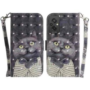 For Xiaomi Redmi 11 Prime 4G 3D Colored Horizontal Flip Leather Phone Case(Hug Cat)