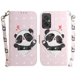 For Xiaomi Redmi 11 Prime 4G 3D Colored Horizontal Flip Leather Phone Case(Heart Panda)