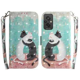 For Xiaomi Redmi 11 Prime 4G 3D Colored Horizontal Flip Leather Phone Case(Black White Cat)