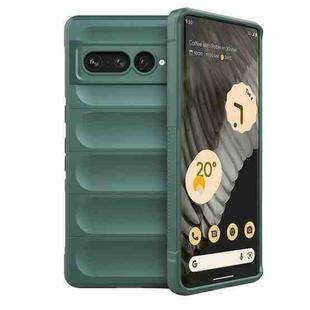 For Google Pixel 7 Pro Magic Shield TPU + Flannel Phone Case(Dark Green)