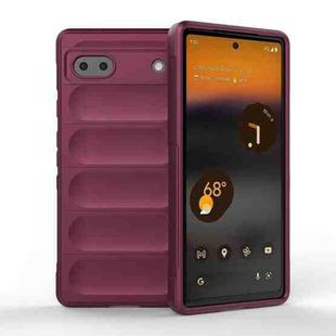 For Google Pixel 6a Magic Shield TPU + Flannel Phone Case(Wine Red)