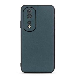 For Honor 80 Pro Accurate Hole Lambskin Texture Genuine Leather Phone Case(Green)