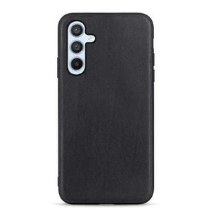 For Samsung Galaxy A54 5G Accurate Hole Lambskin Texture Genuine Leather Phone Case(Black)