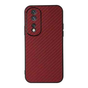 For Honor 80 Carbon Fiber Texture Shockproof Phone Case(Red)