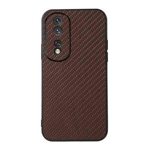 For Honor 80 Carbon Fiber Texture Shockproof Phone Case(Brown)