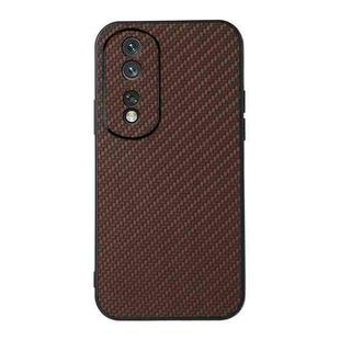 For Honor 80 Pro Carbon Fiber Texture Shockproof Phone Case(Brown)