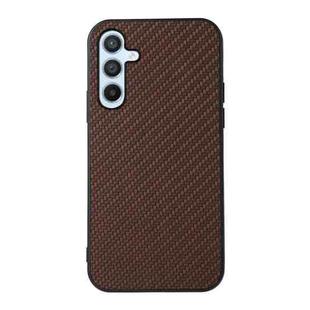 For Samsung Galaxy A54 5G Carbon Fiber Texture Shockproof Phone Case(Brown)