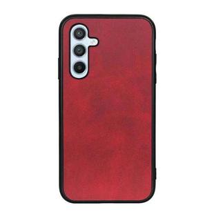 For Samsung Galaxy A54 5G Accurate Hole Two-color Calf Texture PU Phone Case(Red)