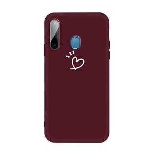 For Galaxy A11 / M11 Frosted Candy-Colored Ultra-thin TPU Phone(Wine Red)