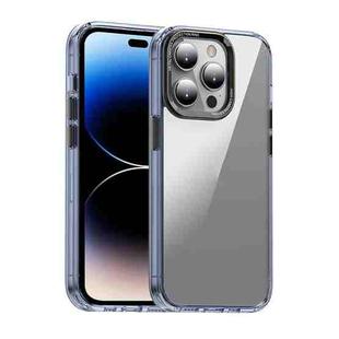 For iPhone 14 MG Series Crystal Clear Glass Phone Case(Blue)