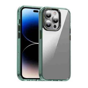 For iPhone 14 Pro MG Series Crystal Clear Glass Phone Case(Green)