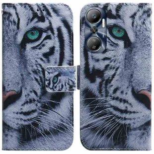 For Infinix Hot 20 Coloured Drawing Flip Leather Phone Case(Tiger)