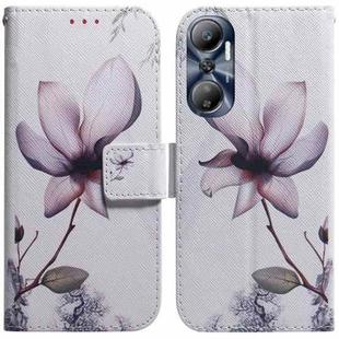 For Infinix Hot 20 Coloured Drawing Flip Leather Phone Case(Magnolia Flower)