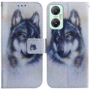 For Infinix Hot 20 5G Coloured Drawing Flip Leather Phone Case(White Wolf)