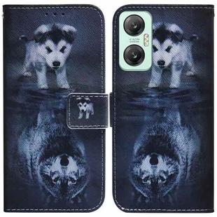 For Infinix Hot 20 5G Coloured Drawing Flip Leather Phone Case(Wolf and Dog)