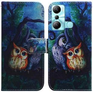 For Infinix Hot 20i Coloured Drawing Flip Leather Phone Case(Oil Painting Owl)
