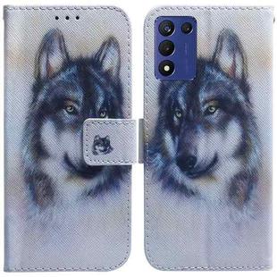 For Realme Q3S / Q3T / 9 SE / 9 5G Speed Coloured Drawing Flip Leather Phone Case(White Wolf)