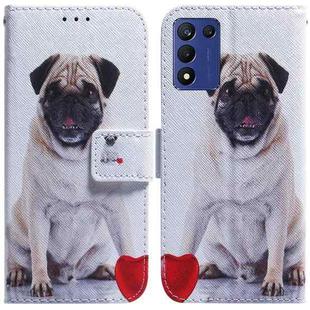 For Realme Q3S / Q3T / 9 SE / 9 5G Speed Coloured Drawing Flip Leather Phone Case(Pug)