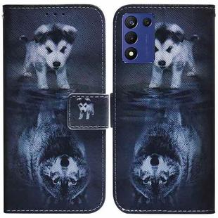 For Realme Q3S / Q3T / 9 SE / 9 5G Speed Coloured Drawing Flip Leather Phone Case(Wolf and Dog)