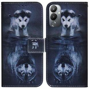 For Tecno Pova 4 Coloured Drawing Flip Leather Phone Case(Wolf and Dog)
