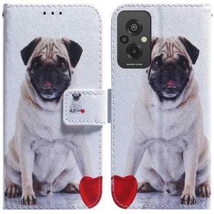 For Xiaomi Redmi 11 Prime 4G Coloured Drawing Flip Leather Phone Case(Pug)