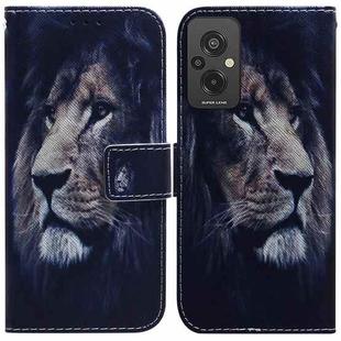 For Xiaomi Redmi 11 Prime 4G Coloured Drawing Flip Leather Phone Case(Lion)